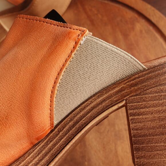 Miz Mooz Sandals WMS SZ EU 37 US 6.5-7 Brown Orange Maybelle Leather Mule Shoes - Picture 13 of 15